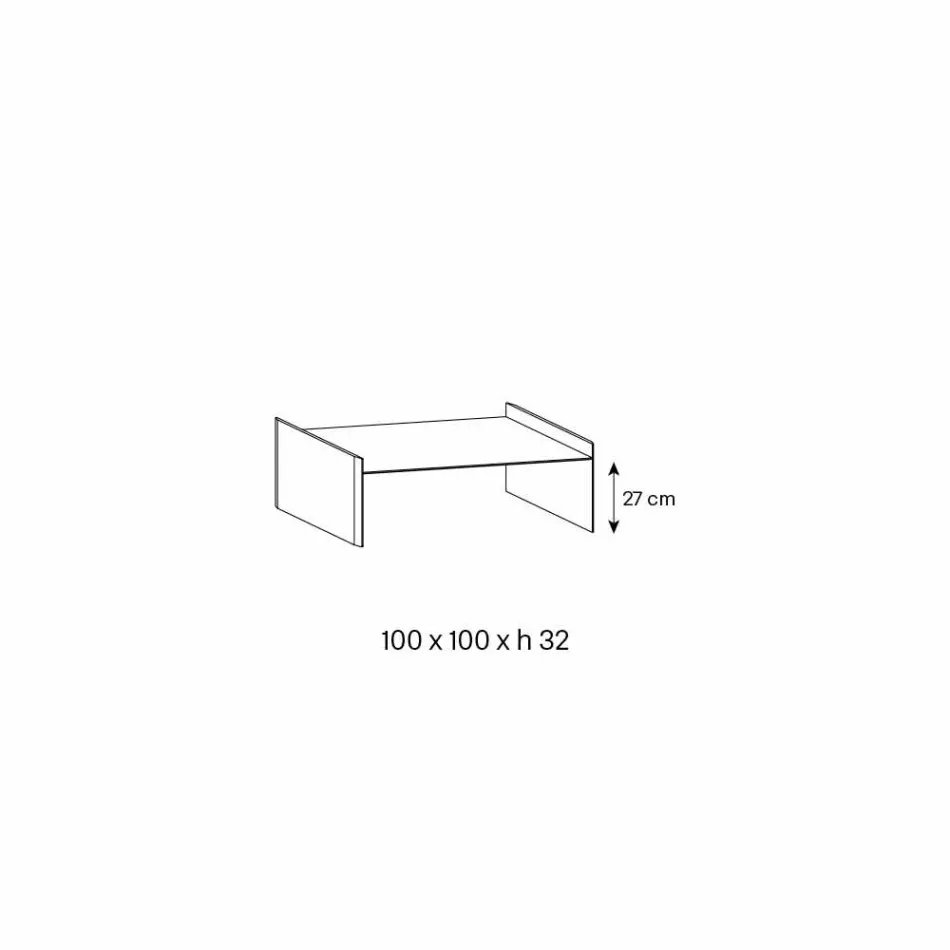 Mesa de centro de vidro extra claro com bisel Made in Italy - Imperative Viadurini