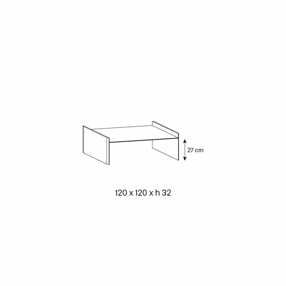 Mesa de centro de vidro extra claro com bisel Made in Italy - Imperative Viadurini