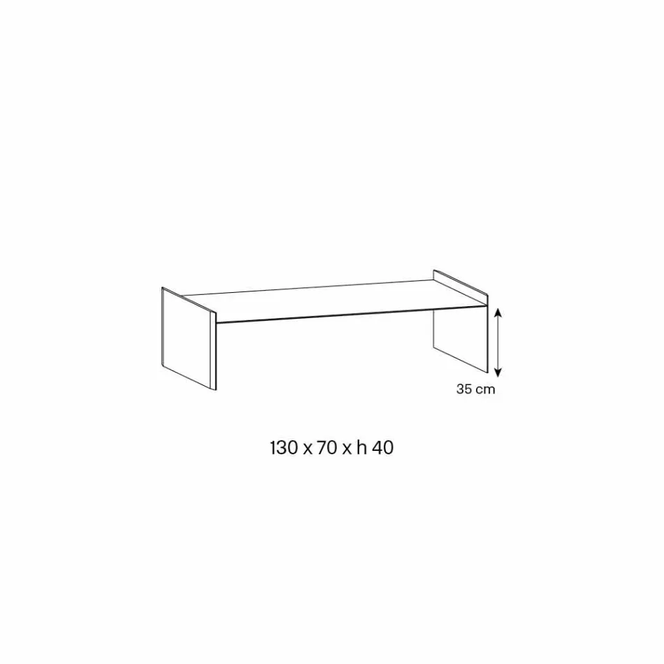 Mesa de centro de vidro extra claro com bisel Made in Italy - Imperative Viadurini
