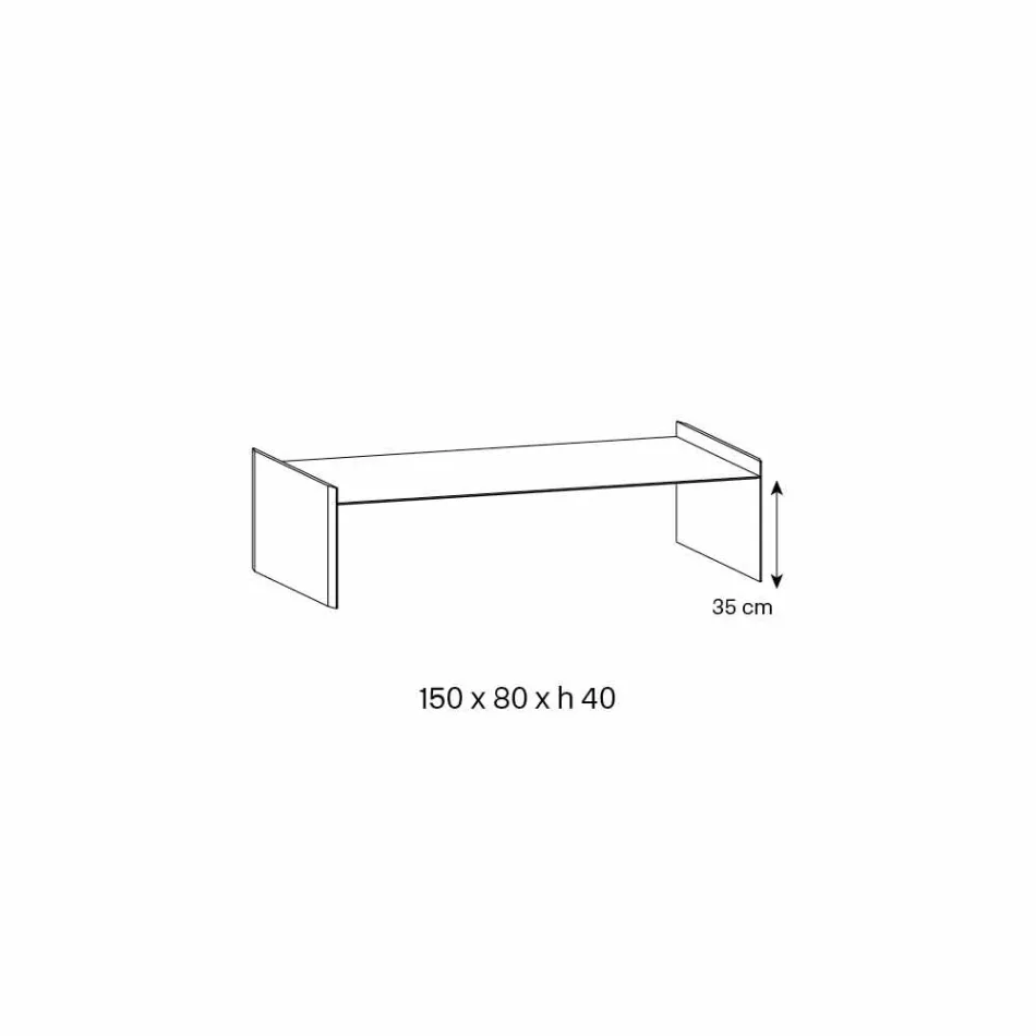 Mesa de centro de vidro extra claro com bisel Made in Italy - Imperative Viadurini