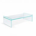Mesa de centro de vidro extra-claro com bisel Made in Italy - Imperativo