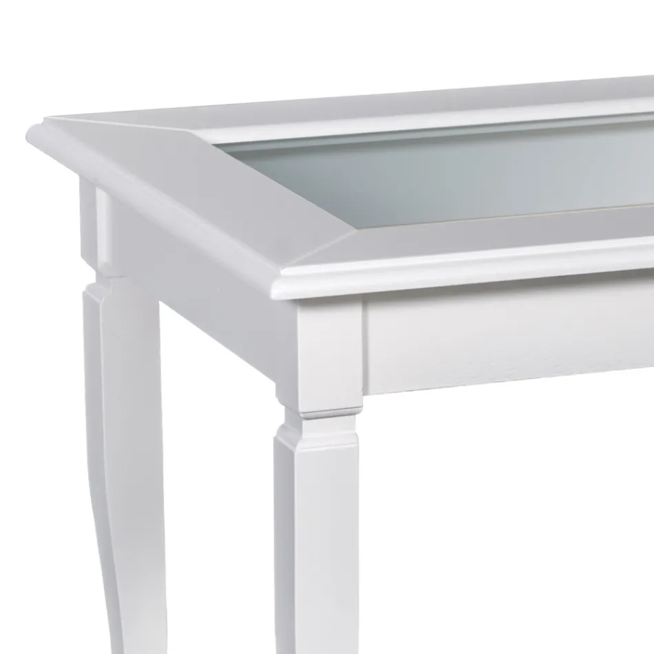 Mesa de centro da sala com quadro de avisos de vidro Fabricado na Itália - Demetra Viadurini