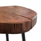 Mesa de centro da sala com pés de metal e tampo em madeira maciça - Sardenha Viadurini