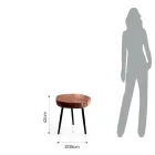 Mesa de centro da sala com pés de metal e tampo em madeira maciça - Sardenha Viadurini