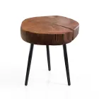 Mesa de centro da sala com pés de metal e tampo em madeira maciça - Sardenha Viadurini