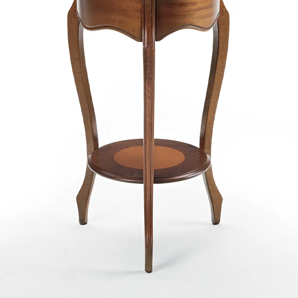 Mesa de centro da sala com incrustações de cereja patinada Made in Italy - Irno Viadurini