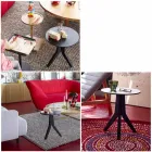 Mesa de centro de madeira lacada preta com design redondo moderno - Sperone Viadurini