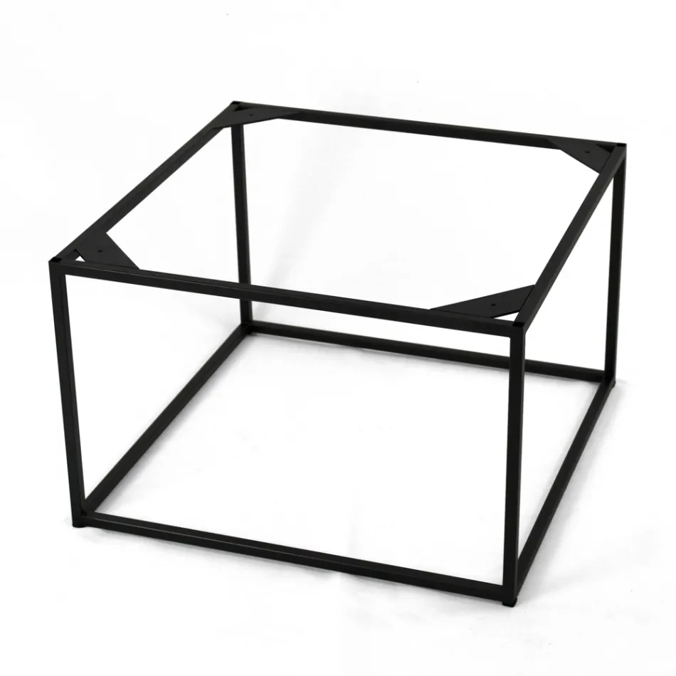 Mesa de centro de grés e aço fabricada na Itália - Birba Viadurini