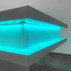 Mesa de centro em madeira branca brilhante com ou sem luz LED - Perro Viadurini