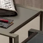 Mesa de centro de metal e vidro com desenho geométrico - Zigozago Viadurini