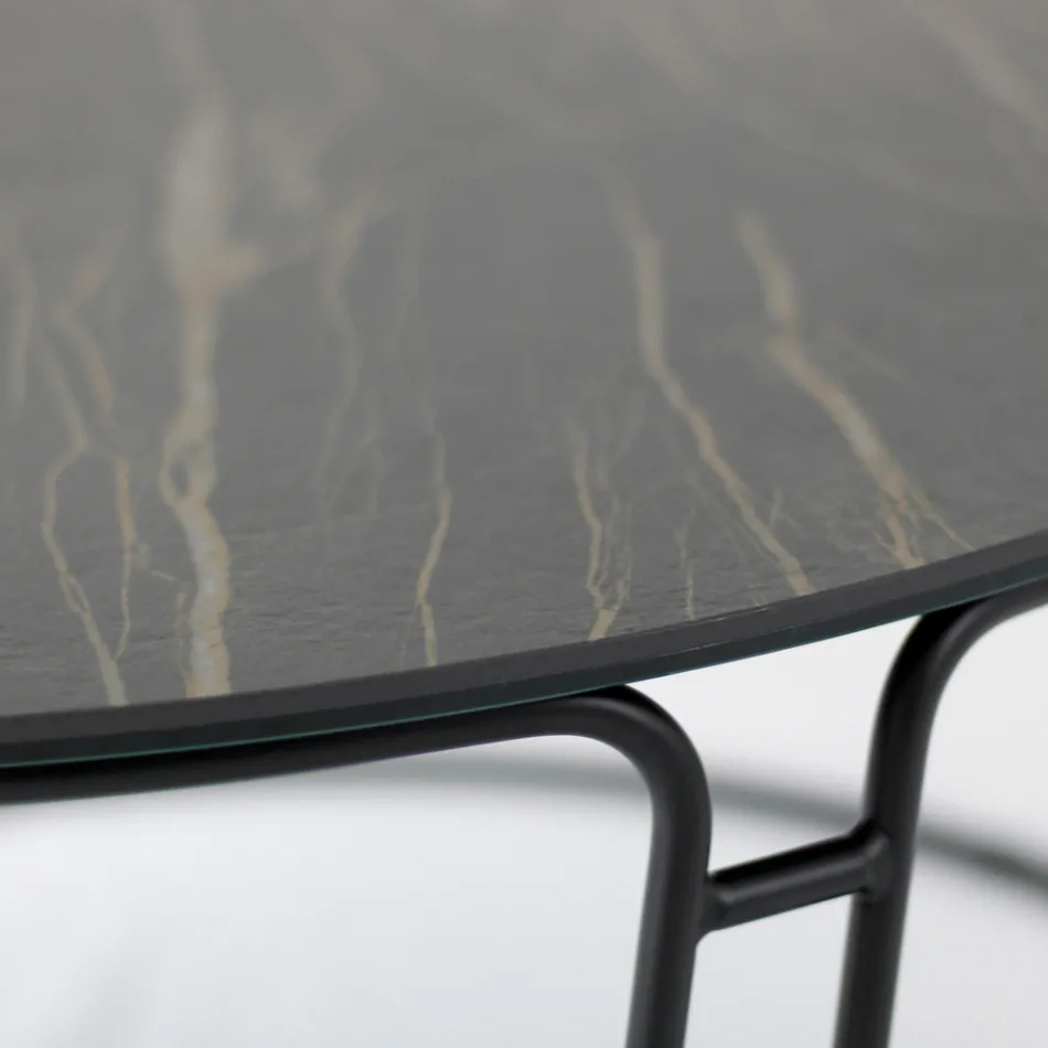 Tampo e base redondos para mesa de centro fabricados na Itália - Tullia Viadurini