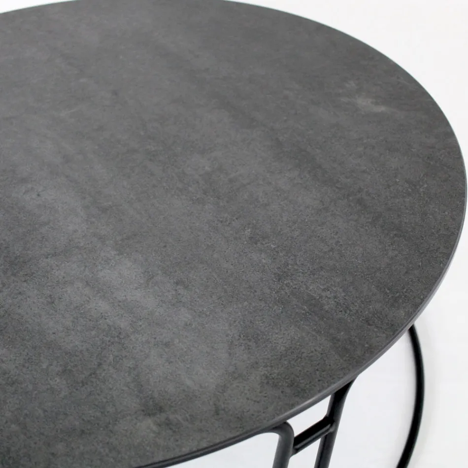 Tampo e base redondos para mesa de centro fabricados na Itália - Tullia Viadurini