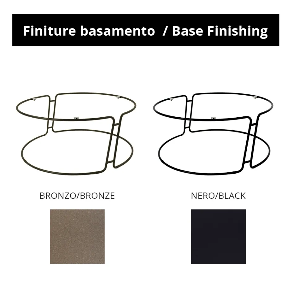 Mesa de centro com tampo de vidro e base redonda fabricada na Itália - Tullia Viadurini