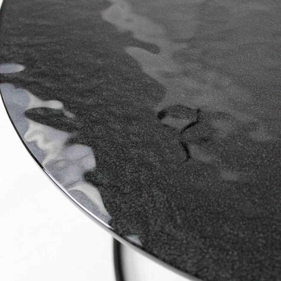 Mesa de centro com tampo de vidro e base redonda fabricada na Itália - Tullia Viadurini