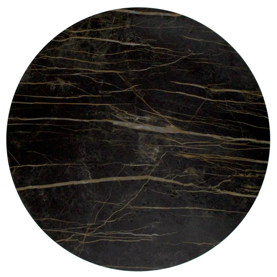 Mesa de centro redonda com base de 3 crescentes fabricada na Itália - Arepa Viadurini