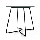 Mesa de centro redonda com tampo de grés porcelânico fabricado na Itália - Paini Viadurini