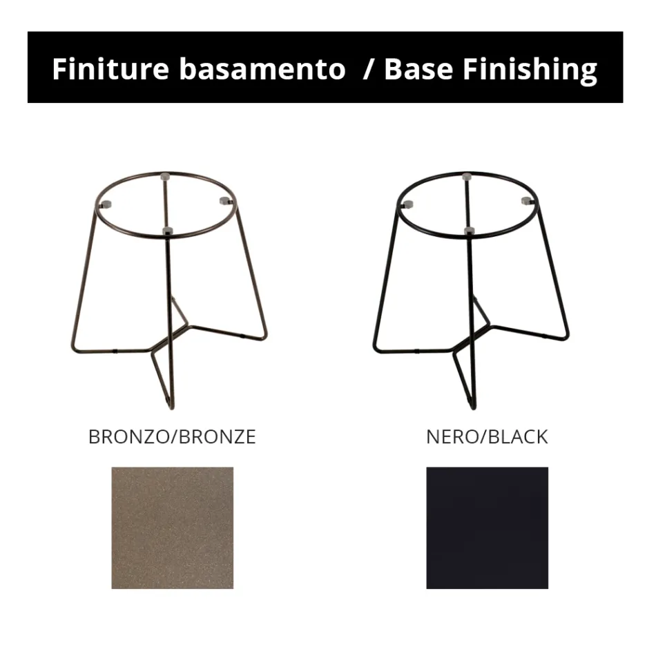 Mesa de centro redonda com tampo de vidro fabricado na Itália - Paini Viadurini