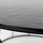 Mesa de centro redonda em aço e vidro fabricado na Itália - Alisea Viadurini