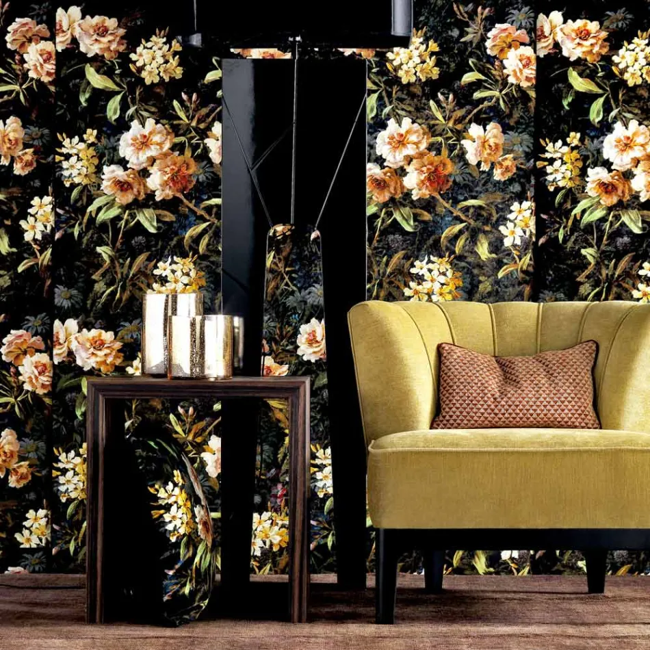 Mesa de centro de design Grilli Zarafa em madeira de ébano made in Italy Viadurini