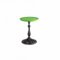 Mesa de sala de estar, topo lacado verde Ø 50 cm, design moderno