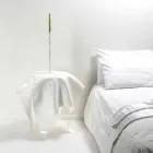 Mesa contemporânea de design de plexiglass branco Otto, fabricada na Itália Viadurini