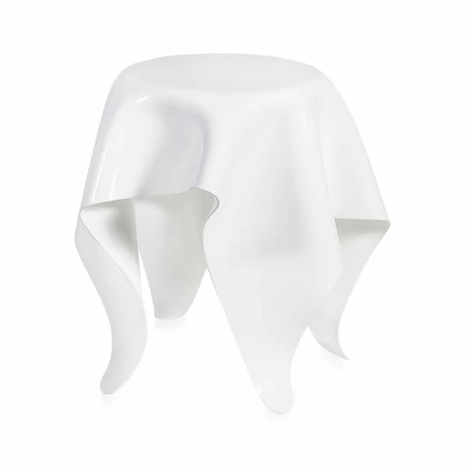 Mesa contemporânea de design de plexiglass branco Otto, fabricada na Itália Viadurini