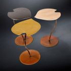 mesa de centro de design em madeira com base de ferro Viadurini