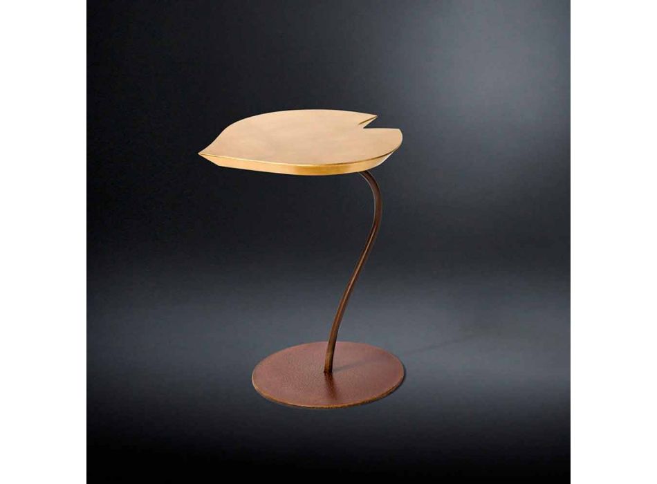 mesa de centro de design em madeira com base de ferro Viadurini