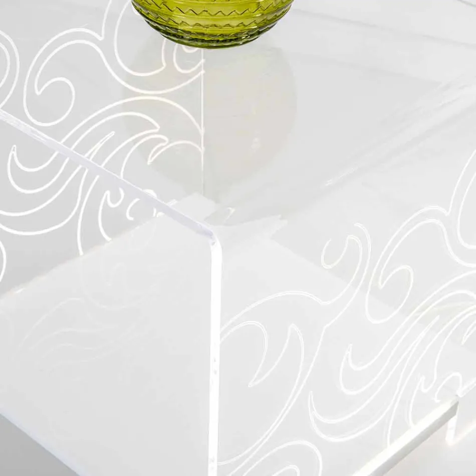 Mesa de centro de plexiglás de design com luz led made in Italy, Chiusi Viadurini