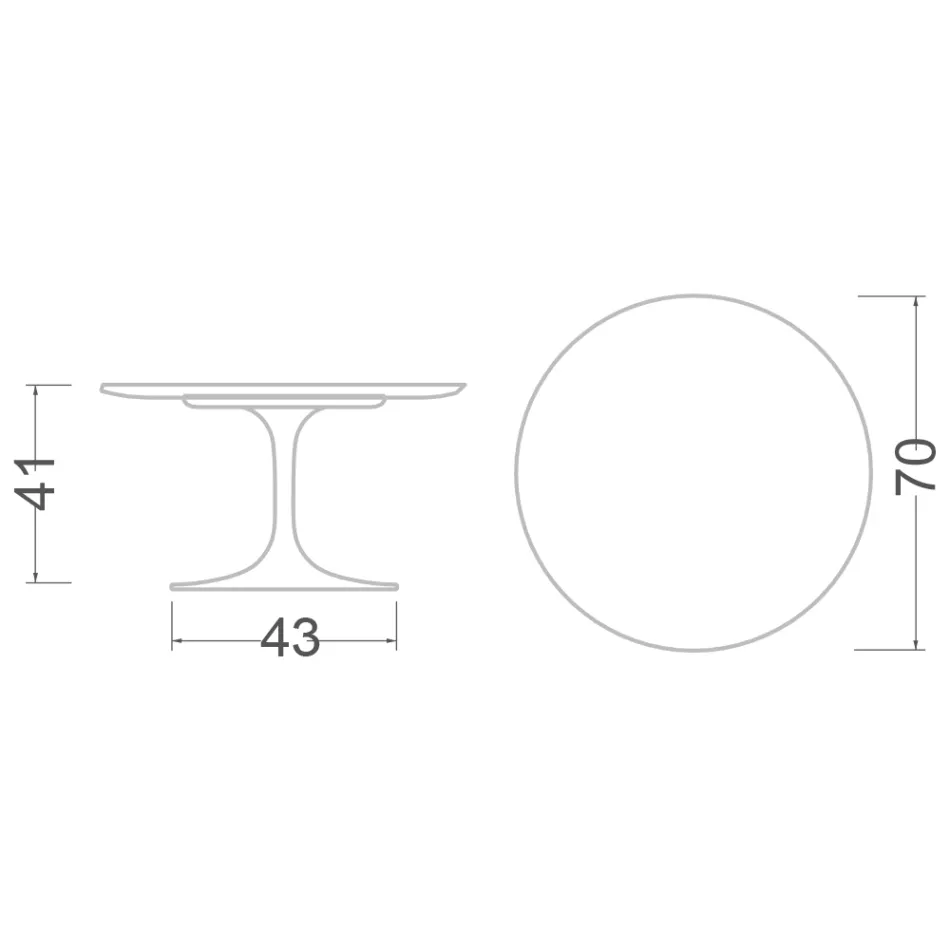 Mesa de centro Eero Saarinen H 41 com tampo de mármore escuro Emperador fabricado na Itália Viadurini