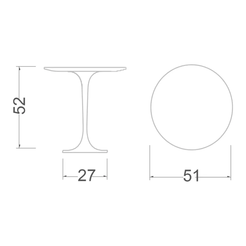 Mesa de centro redonda Eero Saarinen H 52 em mármore dourado Calacatta fabricado na Itália - Escarlate Viadurini