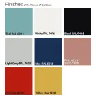 Mesa de centro externa redonda em HPL com base de metal feita na Itália - Makino Viadurini