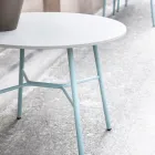 Mesa de centro externa redonda em HPL com base de metal feita na Itália - Makino Viadurini