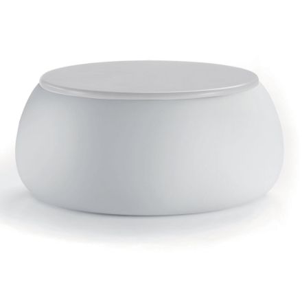 Mesa de centro de jardim com tampo redondo em polietileno fabricado na Itália - Tibaldo Viadurini