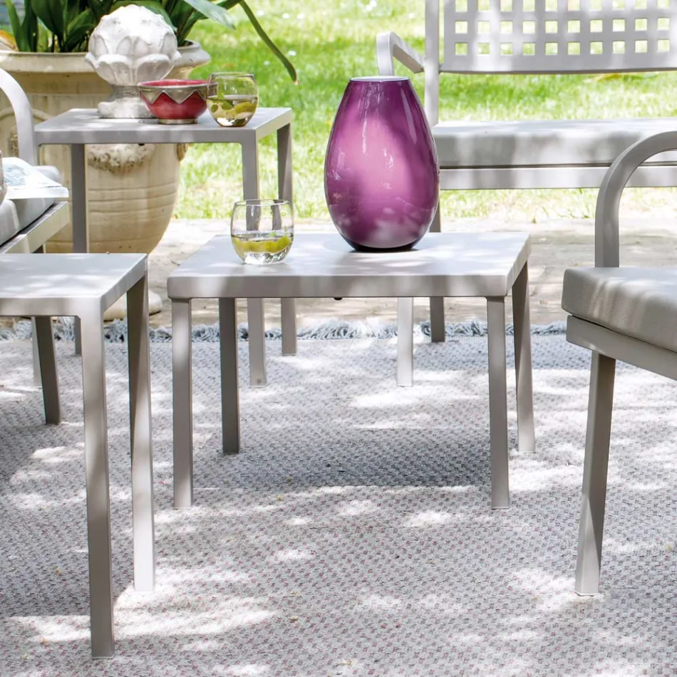 Mesa de centro de jardim empilhável em aço galvanizado fabricado na Itália - Aberdeen Viadurini