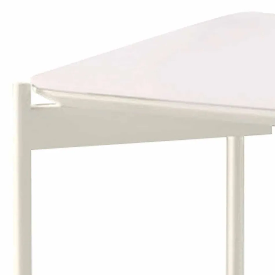 Mesa de centro quadrada de metal e cerâmica com design moderno - porco-espinho Viadurini