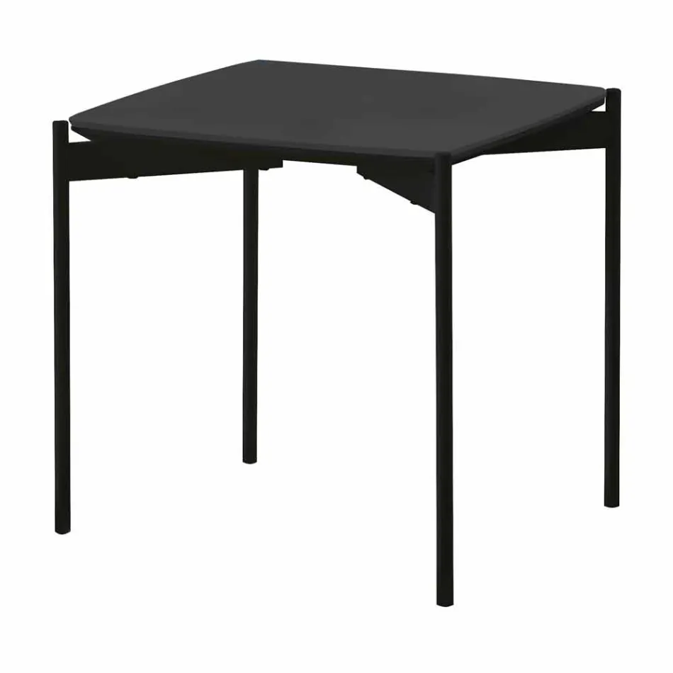 Mesa de centro quadrada de metal e cerâmica com design moderno - porco-espinho Viadurini