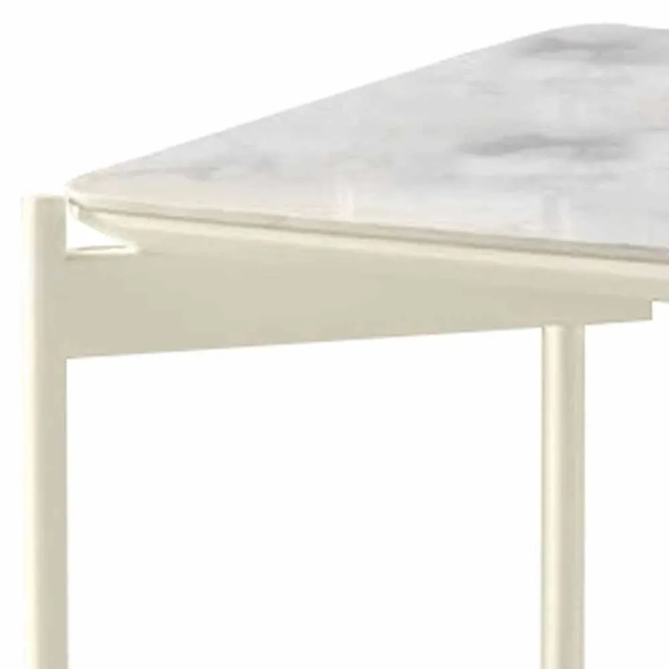 Mesa de centro quadrada de metal e cerâmica com design moderno - porco-espinho Viadurini