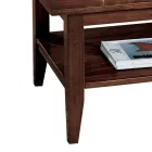 Mesa de centro com acabamento em nogueira patinada com prateleira Made in Italy - Pekele Viadurini