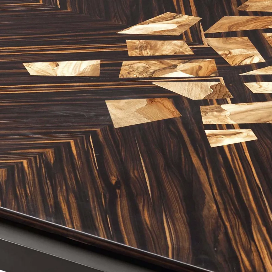 Mesa de café de madeira maciça de design moderno Grilli Zarafa feita na Itália Viadurini