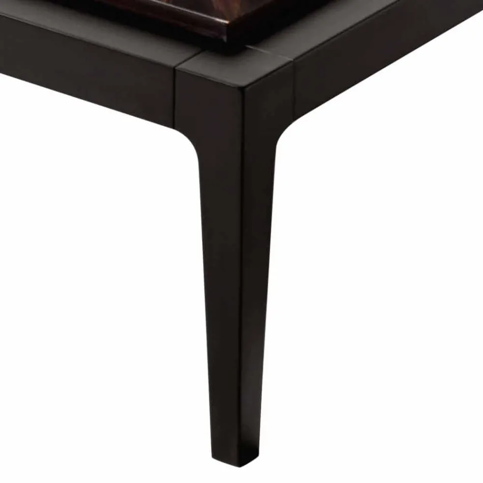 Mesa de café de madeira maciça de design Grilli Zarafa feita na Itália Viadurini