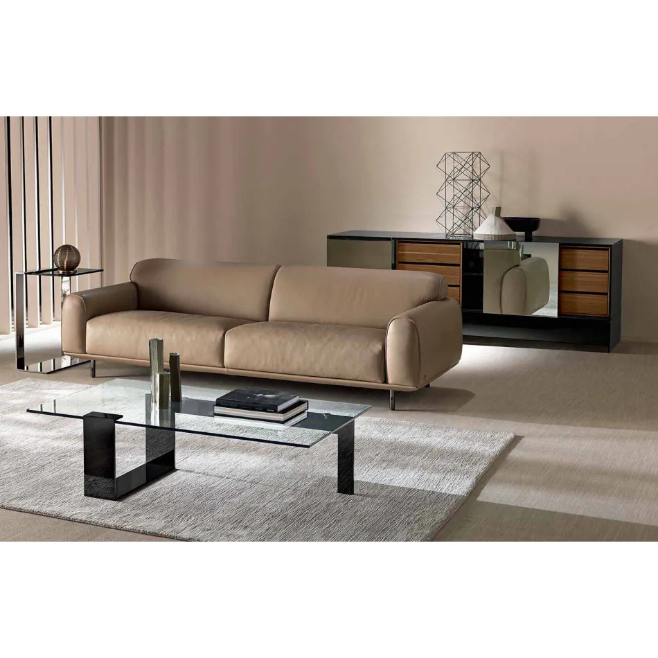 Mesa de centro de vidro extraleve de design moderno fabricada na Itália - Scoby Viadurini