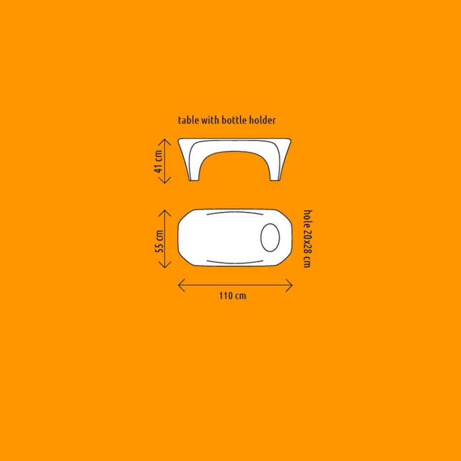 Mesa de centro brilhante com garrafa de vinho espumante, design externo ou interno - Lily by Myyour Viadurini