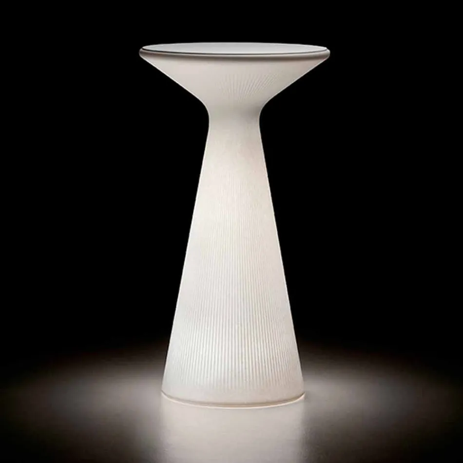 Mesa de centro ao ar livre brilhante com tampo redondo em HPL Made in Italy - Desmond Viadurini