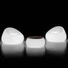 Mesa de centro de jardim redonda brilhante em polietileno fabricado na Itália - Tibaldo Viadurini