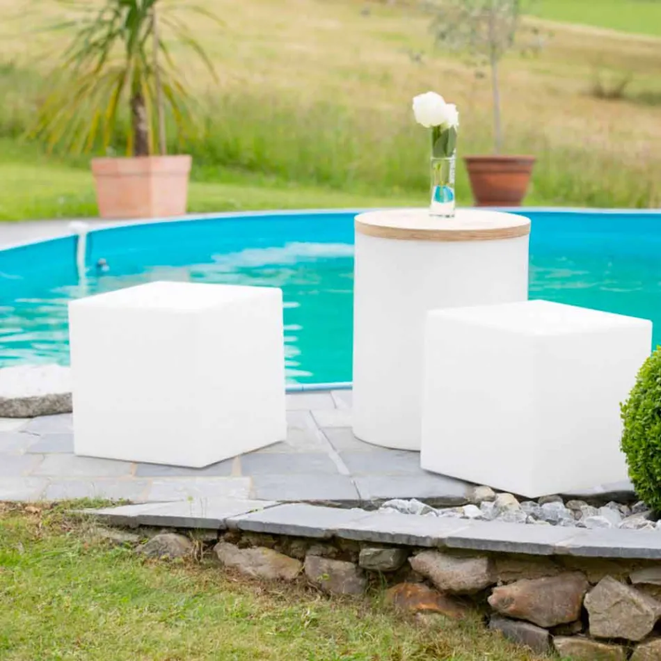 Mesa de Centro Bright Square Design Moderno em Plástico Colorido - Dadostar Viadurini