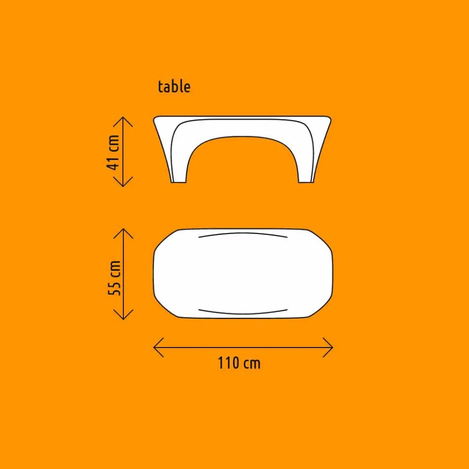 Mesa de centro luminosa RGB para design externo ou interno em plástico - Lily by Myyour Viadurini