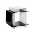Mesa de centro contemporânea com 3 prateleiras preto e branco Gosto made in Italy Viadurini