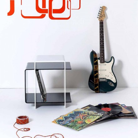 Mesa de centro contemporânea com 3 prateleiras preto e branco Gosto made in Italy Viadurini