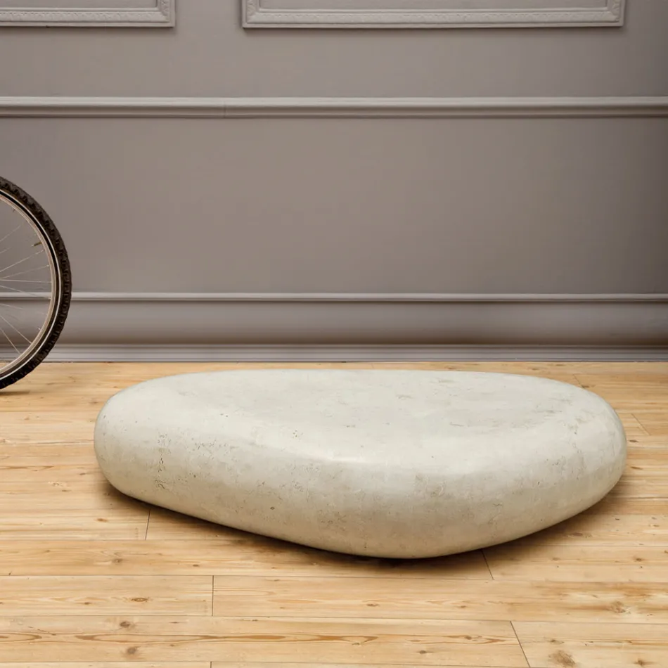 Mesa de centro moderna em formato de pedra fóssil - Beth Viadurini